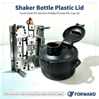 Couvercle de bouteille shaker moulé par injection sur mesure en PP de qualité alimentaire avec bec verseur et crochet de transport, couvercle de remplacement pour gobelet de fitness