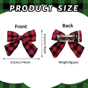 Pinzas para el Cabello con Lazo a Cuadros Navideños para Bebés Niñas, Accesorios para el Cabello, Horquillas para Bebés Niñas y Niñas Pequeñas - Product Image 6