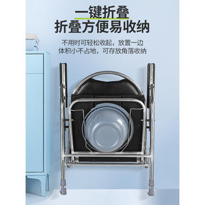 Silla de Inodoro Plegable Ligera para Ancianos y Mujeres Embarazadas, Silla de Ducha con Tubo de Acero Reforzado, Taburete de Inodoro - Silla de Hospital - Product Image 5