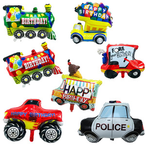 Nuevos Globos con Forma de Auto en Lámina Brillante, Set con Diseños de Auto de <span class=keywords><strong>Policía</strong></span>, Camión de Bomberos y Vehículo de Construcción - Product Image 2