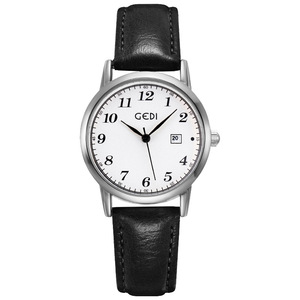 Reloj minimalista para mujer, reloj de cuarzo retro de alta gama con correa de cuero redonda, venta al por mayor - Product Image 5