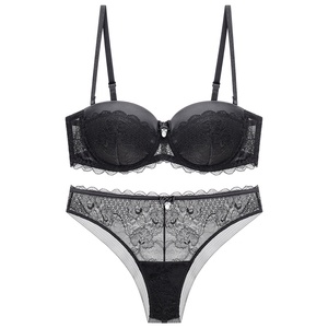Set Intimo Donna Maturo all'Ingrosso, <span class=keywords><strong>Reggiseno</strong></span> Push-up con Coppe a Mezza Coppa Convertibili e Perizoma, Lingerie Elegante per Sposa - Product Image 4