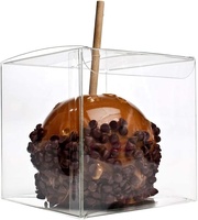 Boîte à bonbons transparente avec trou pour pommes, boîte à biscuits en plastique pour pommes au Caramel, boîtes cadeaux pour les friandises aux pommes, faveur de fête