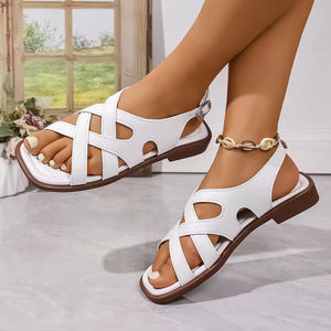 Sandalias Romanas Retro Tejidas de Moda con Punta Abierta y Tacón Bajo Cuadrado para Mujer, Ideales para la Playa, Colección Verano 2026 - ¡Novedad! - Product Image 3