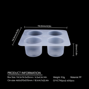 <span class=keywords><strong>4</strong></span> 8 ngăn PP nhựa hình chữ nhật Ice Cube khay dùng một lần cấp thực phẩm Nắp kéo Ice Cube khay - Product Image 2
