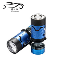 Projecteur Bi-LED H4 Mini Haute Puissance 100W 12V-24V, Ampoule de Phare 10000 Lumens 6000K Blanc, Feux de Brouillard et Feux de Route pour Voiture et Moto