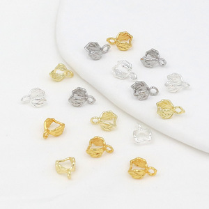 Cierre de doble cara para hojas y semillas, hebilla pequeña chapada en cobre para joyería, clip para colgante DIY B88 - Product Image 1