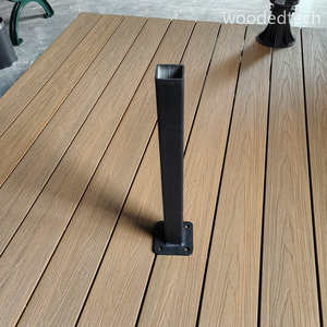 Kit de valla de panel de madera de plástico compuesto y poste de aluminio DIY, preensamblado para balcón, opciones de grano de madera y liso - Product Image 4