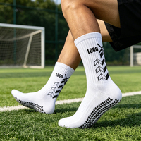 Chaussettes de football personnalisées pour hommes avec logo, antidérapantes, respirantes, en spandex/coton, à séchage rapide, pour adultes