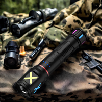 Lampe torche LED tactique rechargeable, haute puissance, super lumineuse, lumière latérale RGB, affichage de la batterie, pour le camping, la randonnée, les situations d'urgence