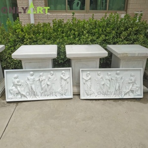 Decorazione di pietra bianca con Design personalizzato di alta qualità con disegno personalizzato scultura in rilievo dell'uomo - Product Image 6