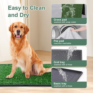 Tapis d'apprentissage pour chiots en herbe artificielle pour chiens et animaux de compagnie 20x30 réutilisable 4 couches avec plateau fournitures de toilette pour chiens - Product Image 3
