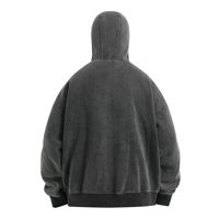 Sweat à capuche personnalisé à capuche intégrale, coupe ample, vintage, uni, délavé à l'acide, fermeture éclair intégrale