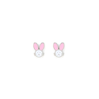 Boucles d'oreilles clous lapin en acier inoxydable 316L pour enfants, motif animal, vente en gros, argent, or, or rose
