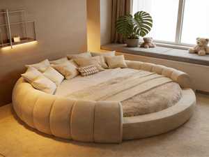 Cadre de <span class=keywords><strong>lit</strong></span> américain en tissu, matelas, meubles, super cuir, moderne, luxe, bois massif, <span class=keywords><strong>rangement</strong></span>, <span class=keywords><strong>lit</strong></span> rond simple, double, king size - Product Image 2