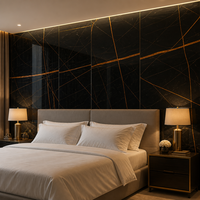 Panneau mural en PVC marbré, surface haute brillance, motifs multiples, matériau de décoration intérieure personnalisé OEM Y Board