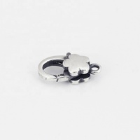 Fermoirs à griffes de homard en argent sterling 925 en forme de fleur de 13 mm, mignons et très demandés, pour la fabrication de bracelets et de colliers
