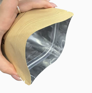 Sac en papier kraft noir à fond plat, à fermeture éclair, doublé d'aluminium, épaissi, <span class=keywords><strong>pour</strong></span> pansements adhésifs médicamenteux, modèle à trois soudures latérales - Product Image 2