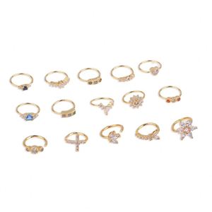 Anneau de nez en or véritable avec cristal naturel et zircon, motif papillon et cœur, en fil de cuivre sans soudure, cadeau de mariage - Product Image 5