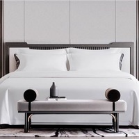 Parure de lit d'hôtel quatre pièces en fibres synthétiques brossées, qualité supérieure, draps doux lavés, housses de couette, linge de lit partagé