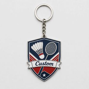 Llaveros de bádminton personalizados de alta calidad del fabricante, mini cadenas de bolas, recuerdo de juego para clubes de bádminton, llavero. - Product Image 2