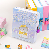 1 pièce Carnet de notes à mot de passe avec serrure, design créatif animaux de dessin animé, pour étudiants, reliure sans fil, coffret cadeau pour enfants