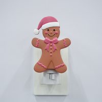 Veilleuse LED en forme de bonhomme en pain d'épices, fabrication OEM, à brancher, 360° ° Lampe de nuit douce et chaude à prise rotative, décoration de Noël pour la maison, cadeau en gros