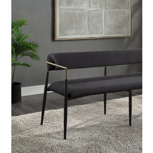 DB Jaramillo Banco con acabado de chenilla negro Muebles elegantes para sala de estar - Product Image 3