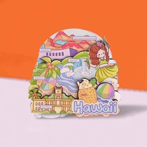 Imanes de nevera de madera creativos de diseño moderno con temática de lugares emblemáticos de Japón, decoración para el hogar, souvenirs, producto promocional - Product Image 5