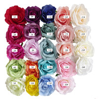 A-728 Vente en gros de grandes têtes de fleurs artificielles en soie (rouge, rose, blanc) pour décorations de mariage DIY et toiles de fond