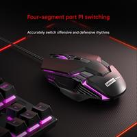 Souris de jeu filaire Lenovo MW61 au design original, rétroéclairage RGB, souris optique pour joueurs avec un DPI élevé pour PC Gamer