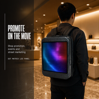 Sac à dos publicitaire numérique portable avec écran LED et LCD, dot-matrice, pour événements promotionnels en extérieur