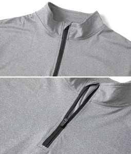 High Quality Polyester Spandex <strong>Sports</strong> <strong>T</strong>-<strong>shirts</strong> Custom Quick Dry <strong>t</strong> <strong>Shirt</strong> Quarter Zipper Polyester <strong>T</strong>-<strong>shirt</strong> Casual <strong>Men</strong> Zipper <strong>Shirt</strong> - Product Image 5