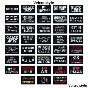 Etichette in Tessuto Ricamate Personalizzate con Lettere Inglesi, Patch <span class=keywords><strong>Tridimensionali</strong></span> Magiche per Badge, Forma Rettangolare - Product Image 1