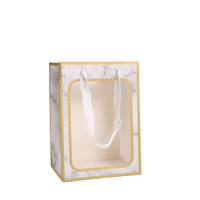 Logo Transparent Rectangulaire Fenêtre Cadeau Sac À La Main Kraft Papier Ruban pour Vêtements Artisanat Bougie Emballage Alimentaire pour