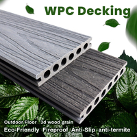 Planches de terrasse en composite plastique WPC de haute qualité, résistantes aux fissures et aux chocs, à structure circulaire creuse, pour l'extérieur