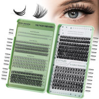 Kit de cils en grappe synthétiques en forme d'éventail - DIY, sans cruauté, épaisseurs mixtes, avec logo personnalisé