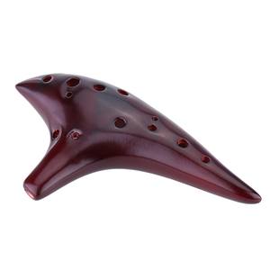 Ocarina en céramique avec 12 trous, Instrument Musical de 12 trous, avec un design de brûlure fumée, Style sous-marin, <span class=keywords><strong>flûte</strong></span> Alto C, avec <span class=keywords><strong>partition</strong></span> de musique - Product Image 1