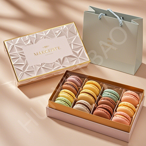 Tùy chỉnh thiết kế bán buôn bánh donut cupcake hộp giấy Cookie hộp giấy Macarons bao bì hộp cho thực phẩm - Product Image 1