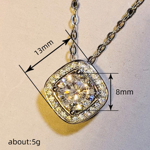 CAOSHI collares rombos de diamantes de imitación brillantes redondos de diseño personalizado para Boda nupcial collares de circón chapados en plata OEM - Product Image 6