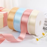 Ruban à Face Unique 4cm-1 1/2 "* 100yards Ruban de Satin pour Fleur Gâteau de Mariage Décor Chaise Ceinture Cadeau Emballage Ruban