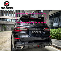 Alerón Trasero de Fibra de Carbono Estilo TAKD, Alerón de Techo Superior de Carbono Brillante Adhesivo para BMW G05 X5 2018-2023