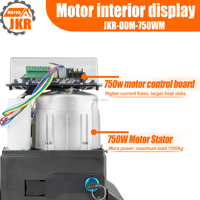 Kit de Motor de puerta corredera directa de fábrica de 750W, Sensor infrarrojo remoto de capacidad de 1500KG, luz de advertencia de estante de acero de 4M y 12mm, hoteles y villas