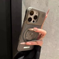 Étui de téléphone magnétique en similicuir PU pour iPhone 17 18 Pro Max 360 °   Support rotatif pour téléphone avec lumière, parfum, protection antichoc et refroidissement