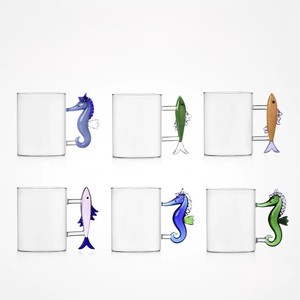 Niedliche Meerestier-Kaffeetasse mit Seepferdchen-Griff, 3D-Ozean-Design, Borosilikatglas-Becher, Hitzebeständig, Spülmaschinenfest, Wiederverwendbar für - Product Image 1