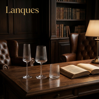 Ensemble de verrerie classique durable Lanques en verre cannelé avec bande dorée et rayures verticales, verres à vin optiques pour flûtes et verres à eau