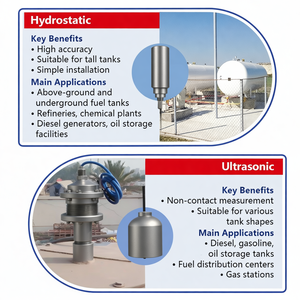 Transmetteur de niveau de réservoir de carburant sans fil, radar ultrasonique submersible, essence, diesel, carburant marin, huile brute - Product Image 2