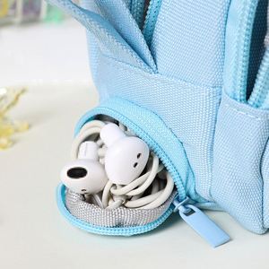 Large Capacity Tri-Section Three Compartment Canvas Pencil Case for Students Stationery Makeup <b>Brush</b> Organizer - Product Image 4