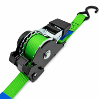 Sangle à cliquet rétractable robuste pour usage intensif, 600 kg, 1 pouce, avec crochets en S, en polyester, résistance à la rupture de 500 kg, longueur de 3 m, pour le transport
