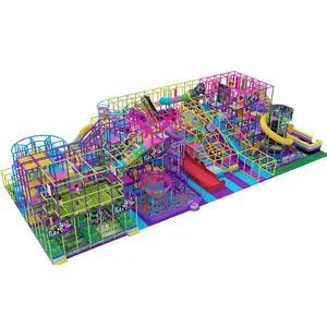 Popular over 500 square meter kids indoor custom playground with big tube slide and ocean ball pit for sale
